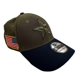 New Era Dallas Cowboys Salute-to-Service Flex Hat S/M 2017 Military USA Flag NWT